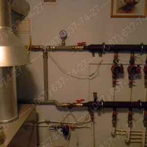 Установка твердотопливного котла  Титова